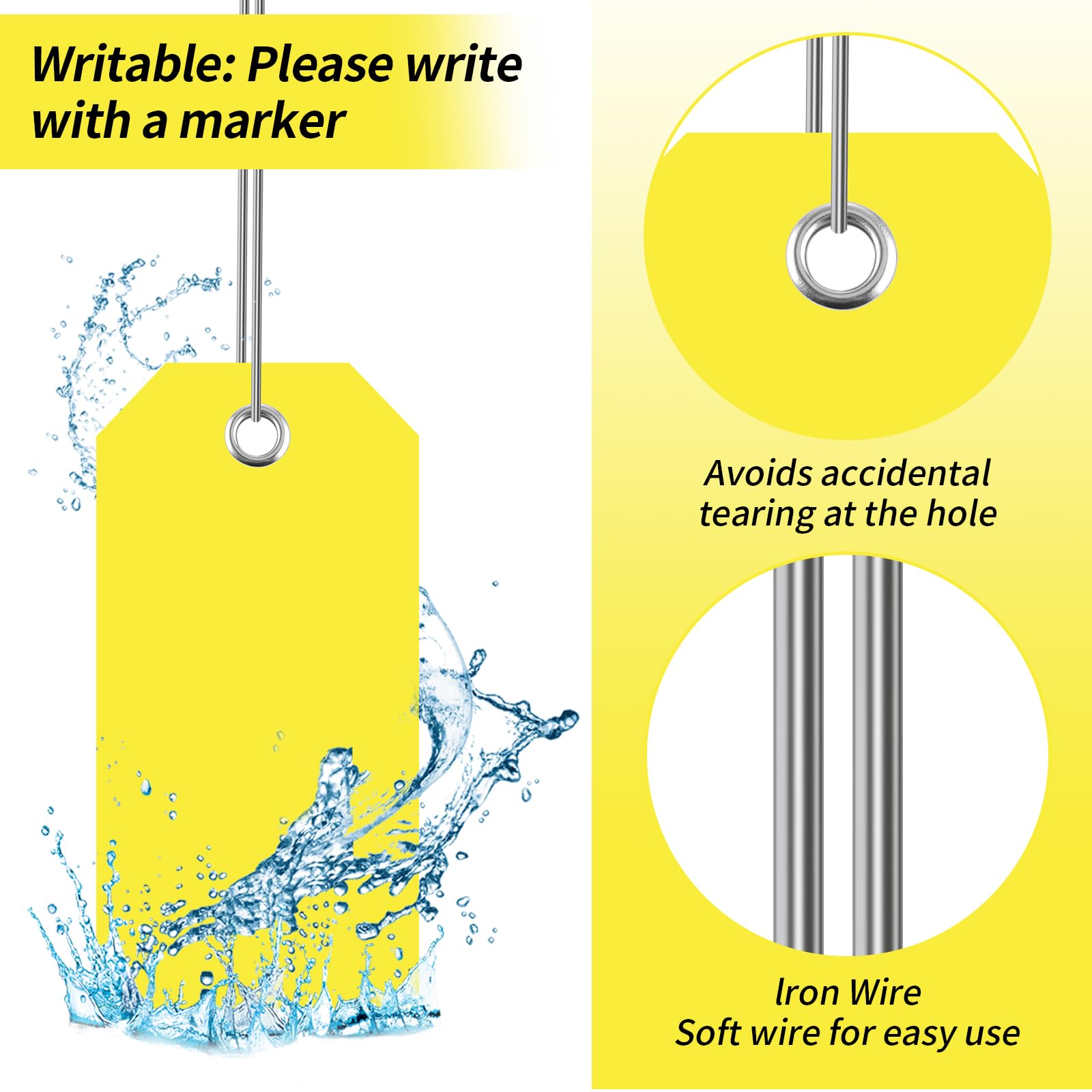 Amazon.com : 100 Yellow Plastic Shipping Tags - 2x4 inch