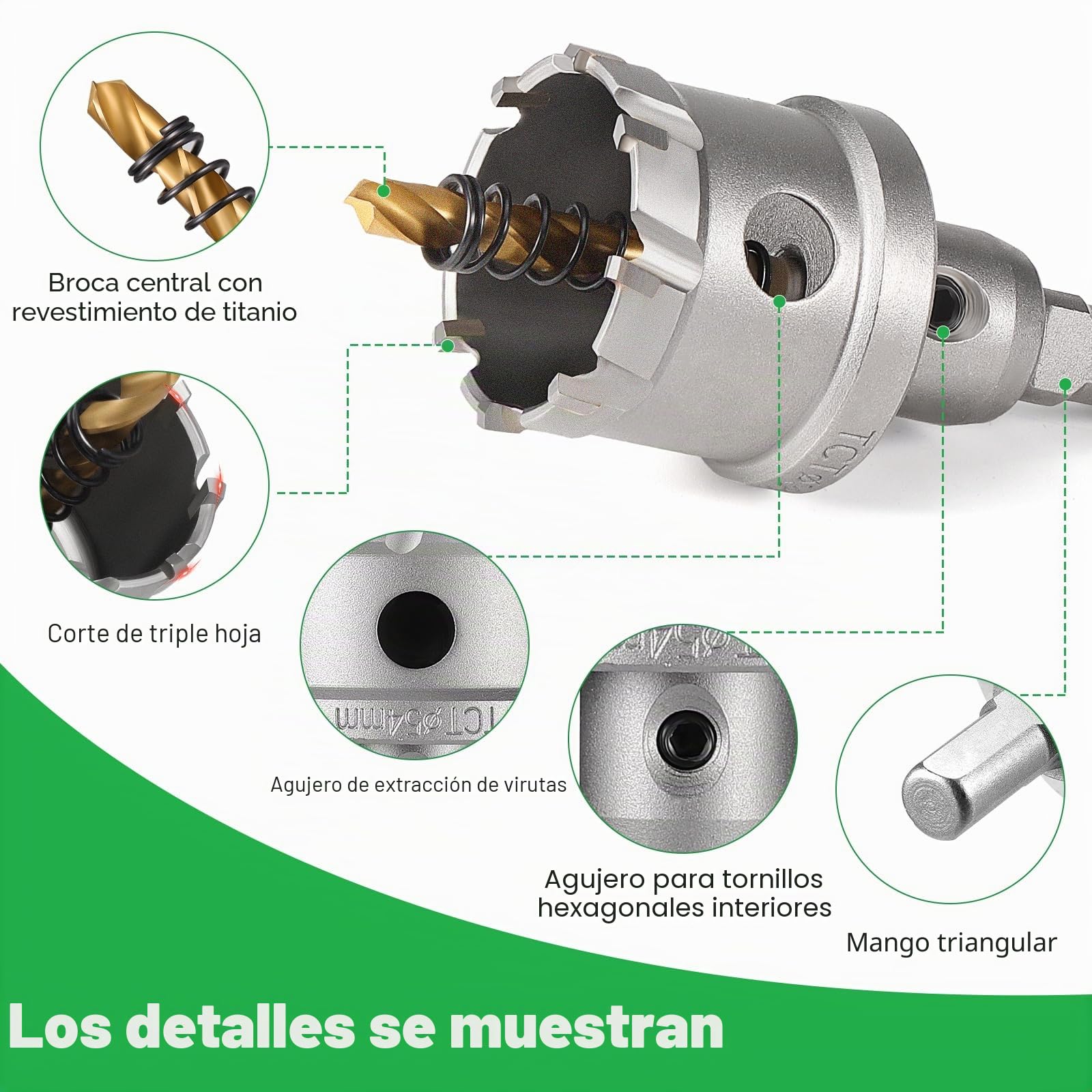 Gueenky 12 Piezas Sierra de Corona para Metal, 14-54mm TCT Broca de Sierra de Agujero con Brocas de Centrar, Sierra Perforadora para Taladro para Acero Inoxidable Madera Aleación de Hierro