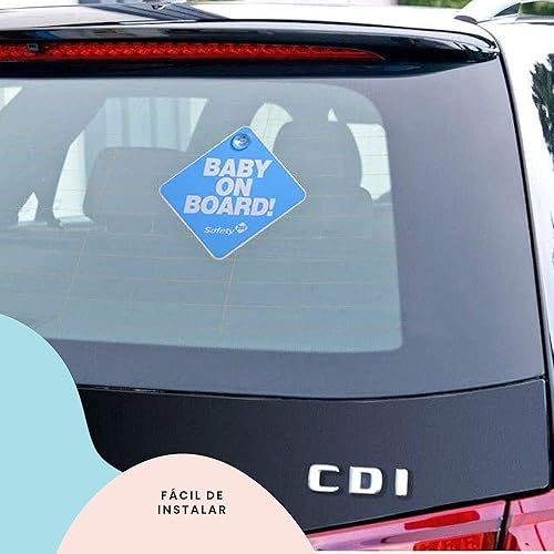 Miniatura 4 de Safety 1st Cartel de bebé a bordo, azul (paquete de 2)