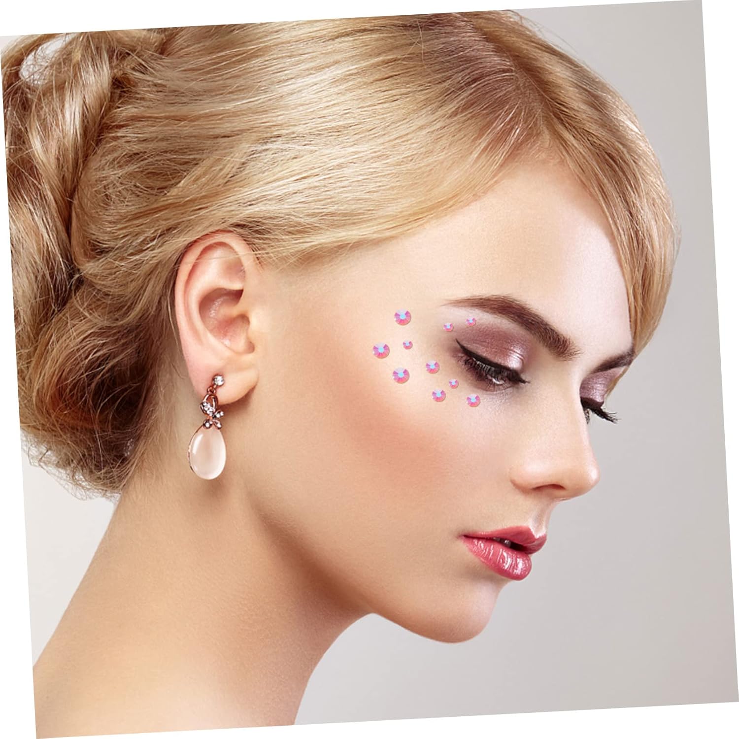 GALPADA Nail Art Diamond Decoration Kit Compartment Box Flatback Rhinestones Ab Nude Ab for Nail Art Easy Application for Home Salon Use