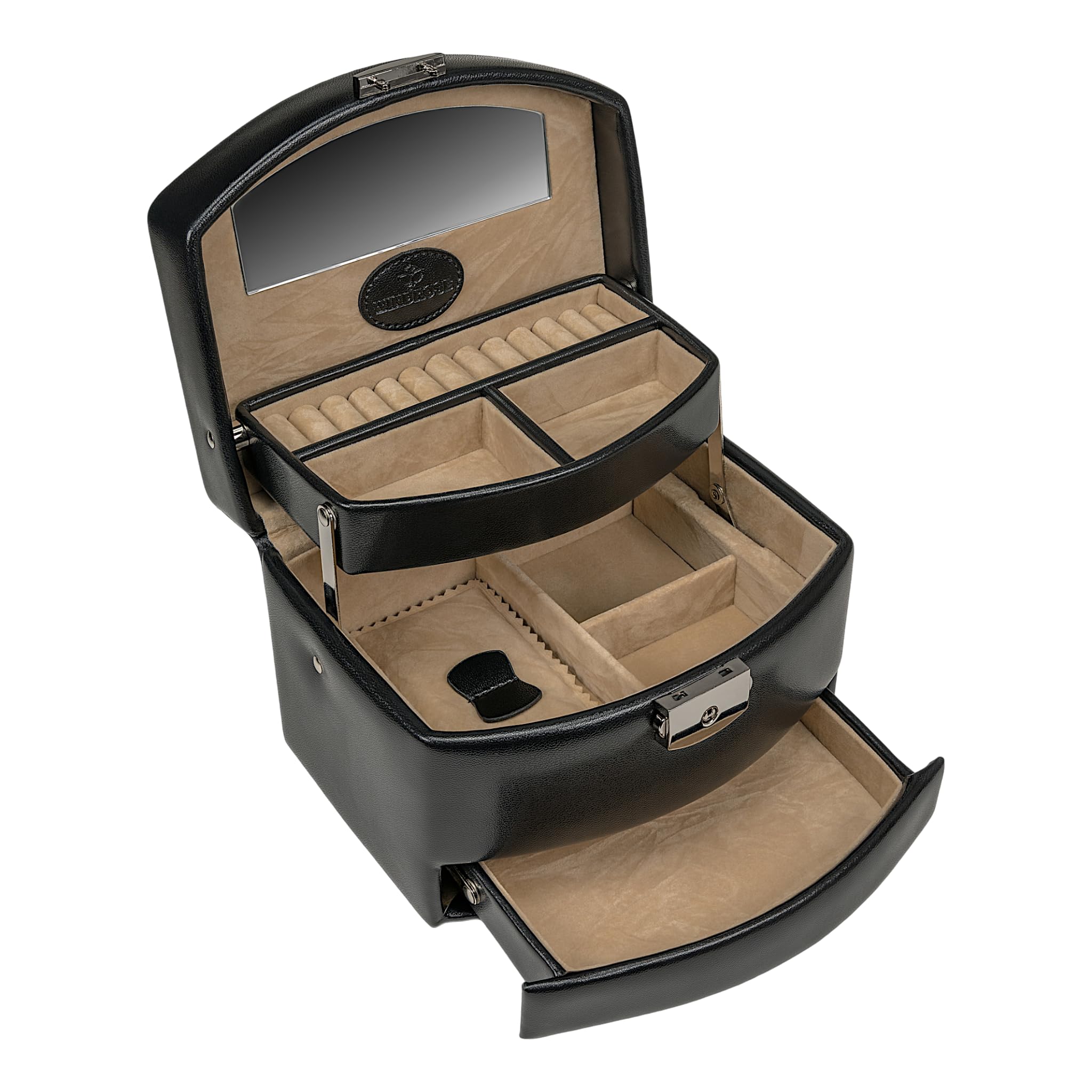 Windrose Merino Moda Jewellery Box Automatic Black