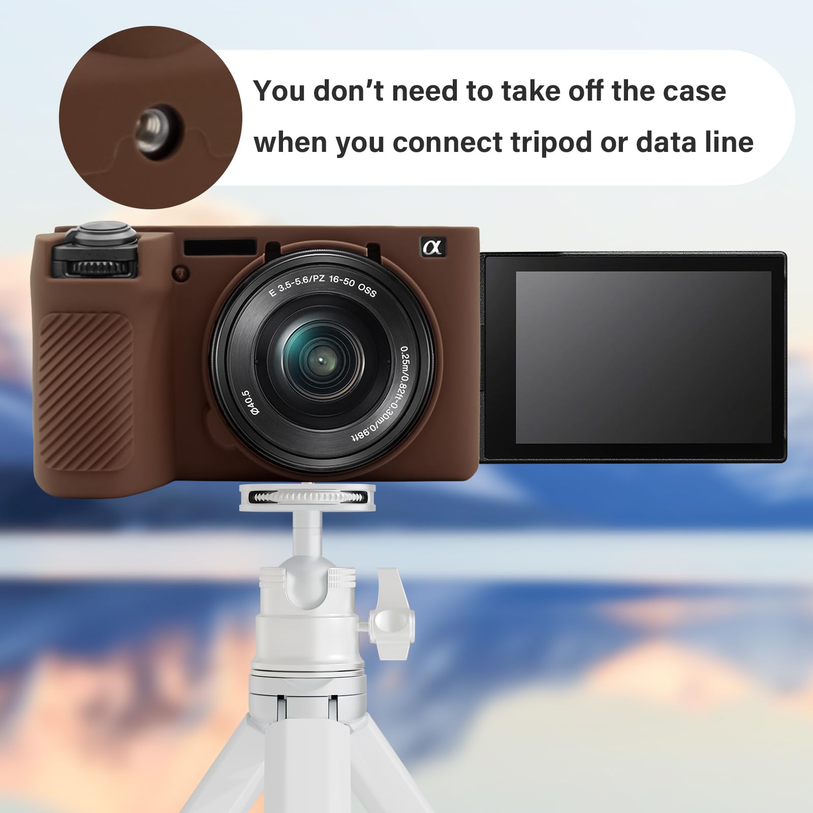 Muziri Kinokoo beschermhoes voor Sony A6700 Zachte siliconen hoes voor Alpha 6700 digitale camera - anti-kras, slim fit, glad zwart oppervlak