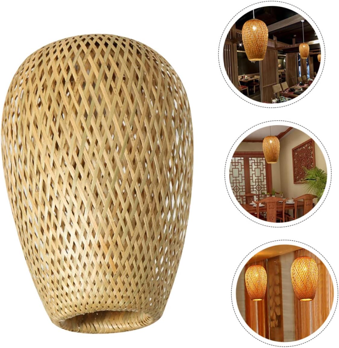Uonlytech Woven Lamp Shade Rustic Style Lighting Cover for Zen Decor Homes Restaurants and Hotels Lampshade for Cozy Atmosphere