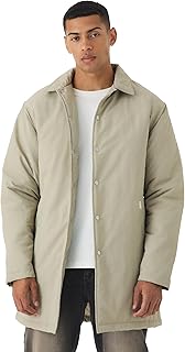 Man Tab Crinkle Longline Mac Jacket In Sand