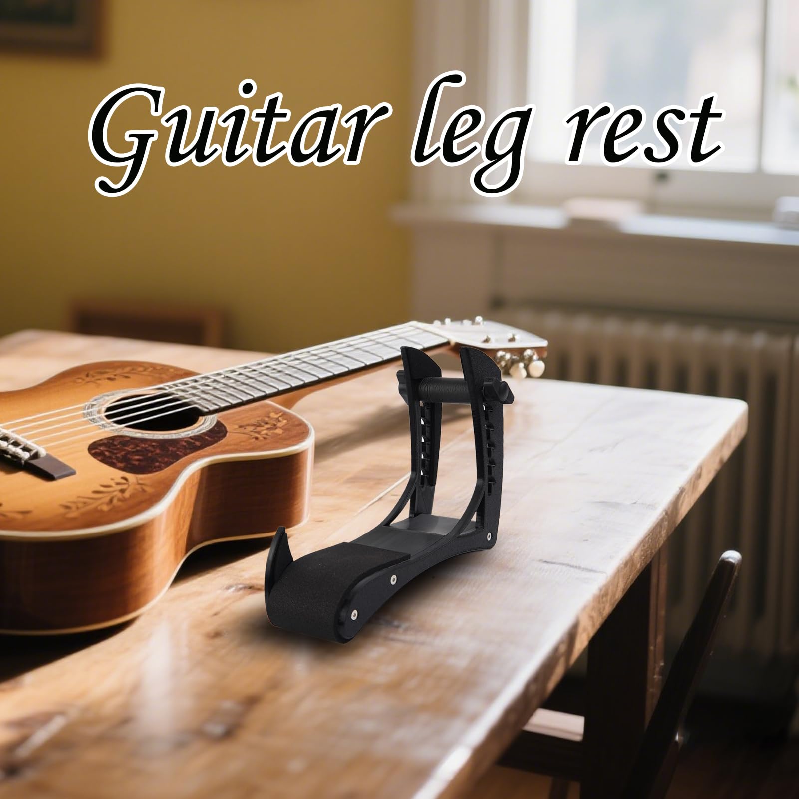 Reposapiés Para Guitarra - Soporte De Pierna Ajustable Para Guitarras Acústicas - Soporte Antirrayaduras Para Práctica de Guitarra Eléctrica, Acústica, Clásica y Bajo