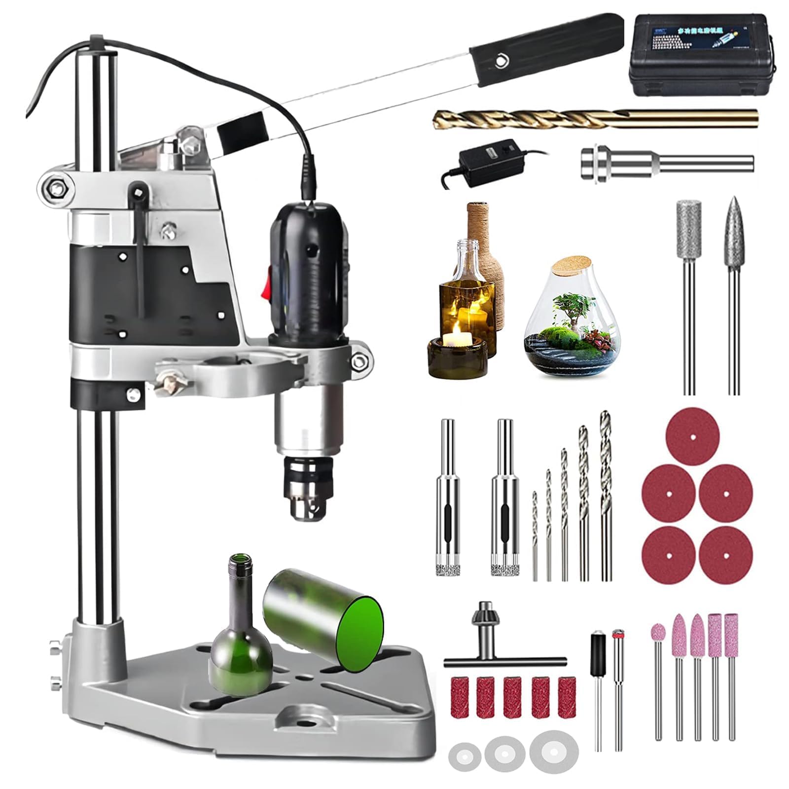 Elektryczny Obcinak Do Szklanych Butelek, Narzędzie Do Cięcia W Pudełku Na Folię Do Wina, Regulowany Zestaw Divder Gadget Professional, Wielofunkcyjna Maszyna Do Cięcia Butelek, Kompletny Zestaw