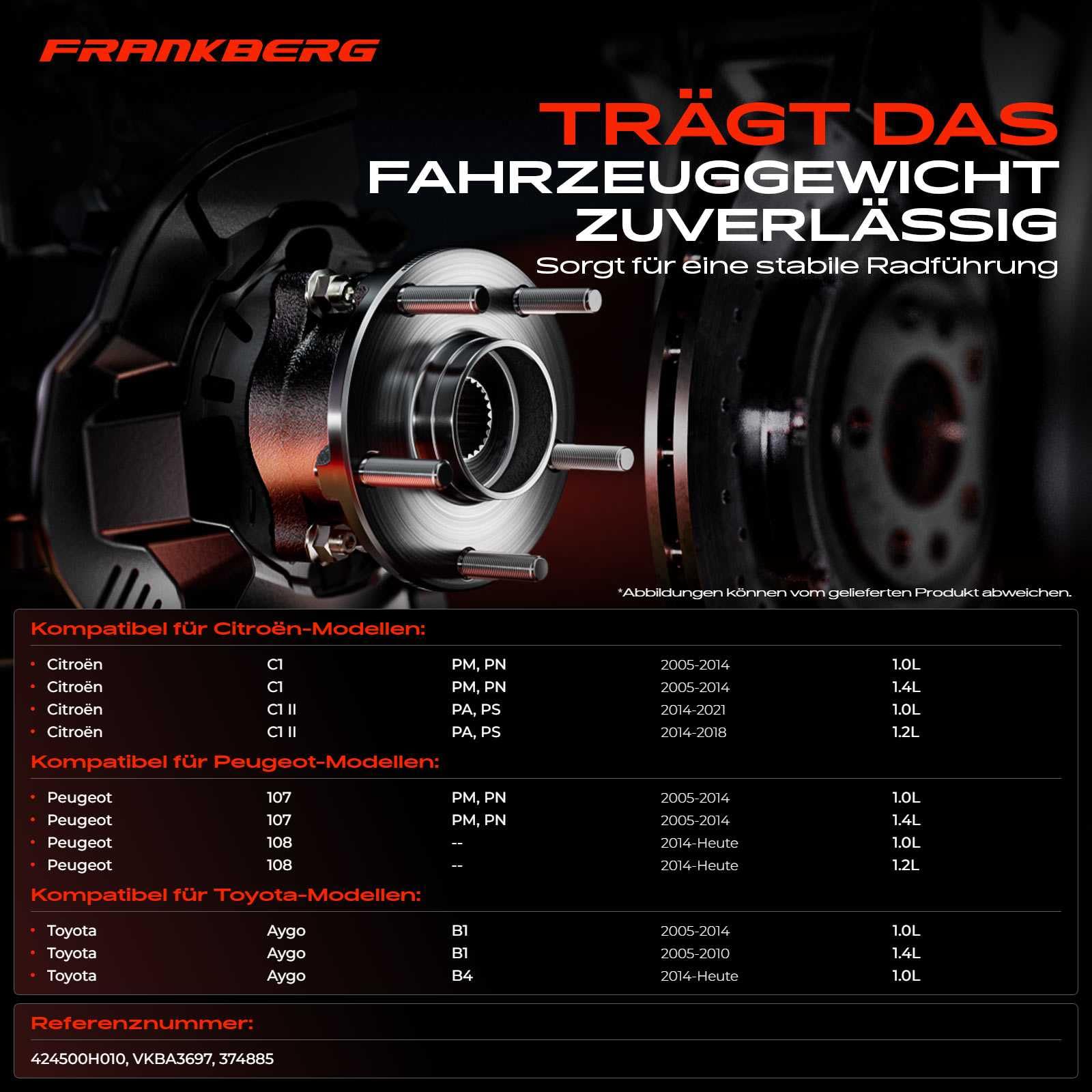 Frankberg Radlagersatz Hinten Für Alfa Romeo 159/939 - Mit ABS Magnetring Ø135mm