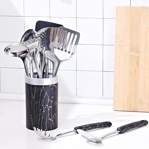 Vista 2 de Stainless Steel Kitchen Utensil Set - 11 Cooking Utensils - Nonstick Kitchen Utensils Cookware Set