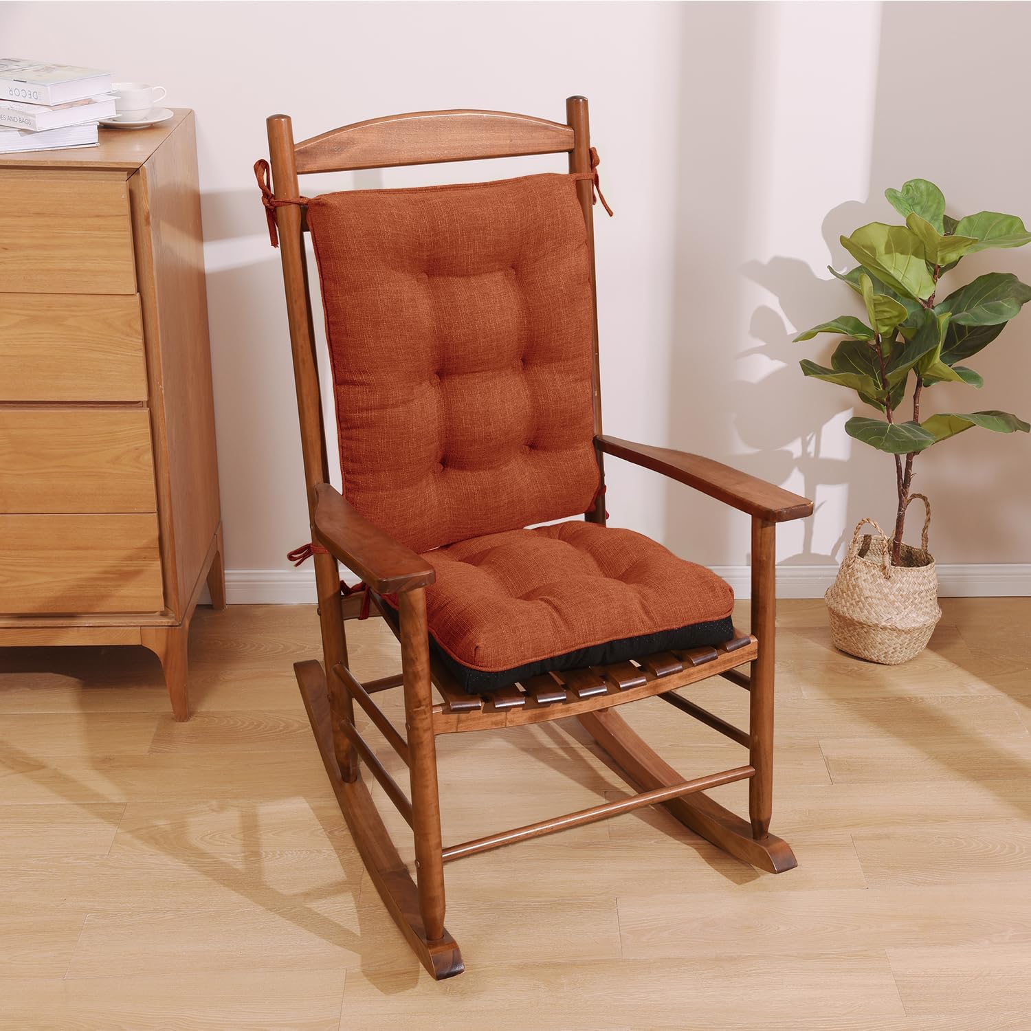 downluxe Indoor/Outdoor Rocking Chair Cushion Set, Tufted