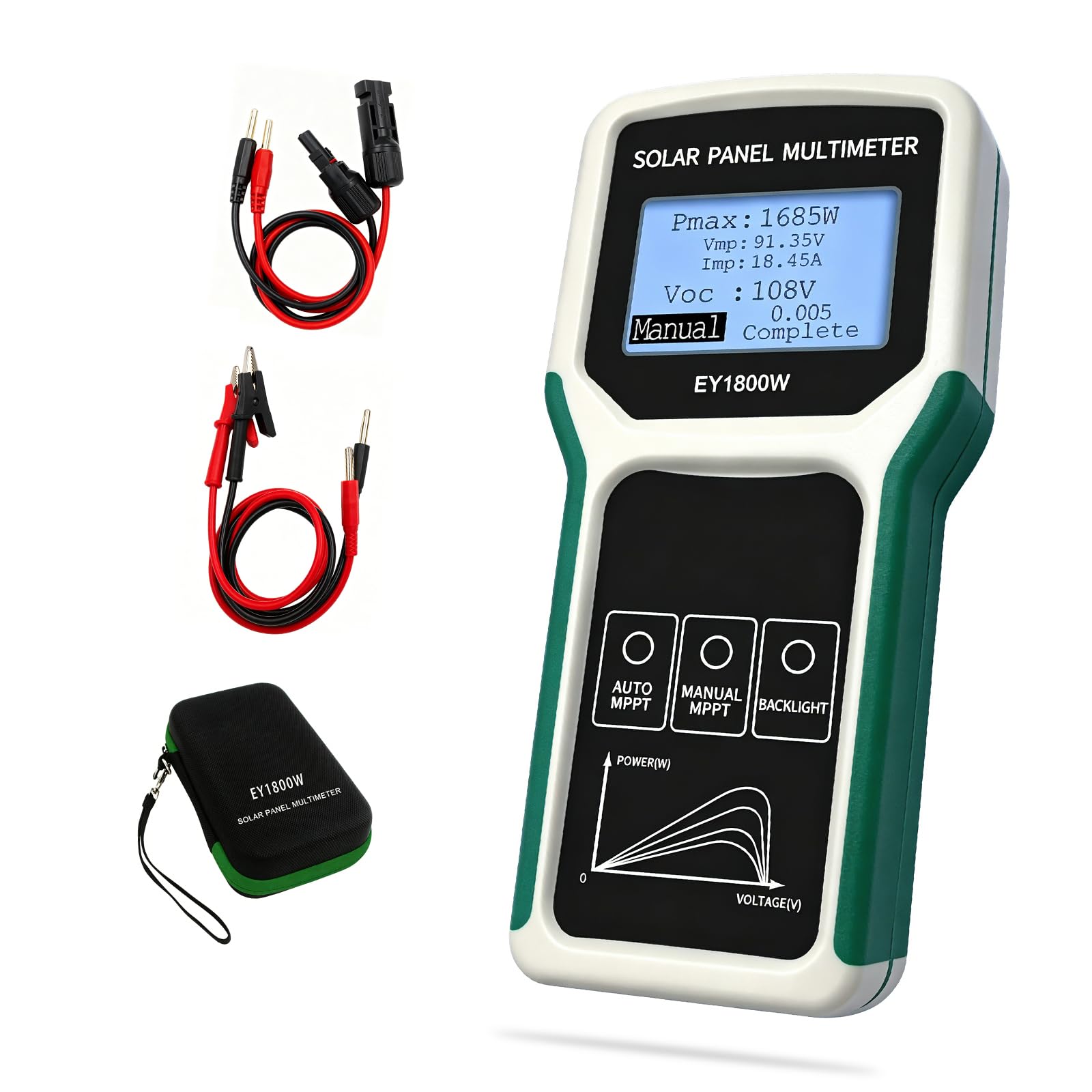 Fotowoltaiczny tester paneli słonecznych, 1800 W, panel słoneczny MPPT multimetr XFDE-T9-EY1800W