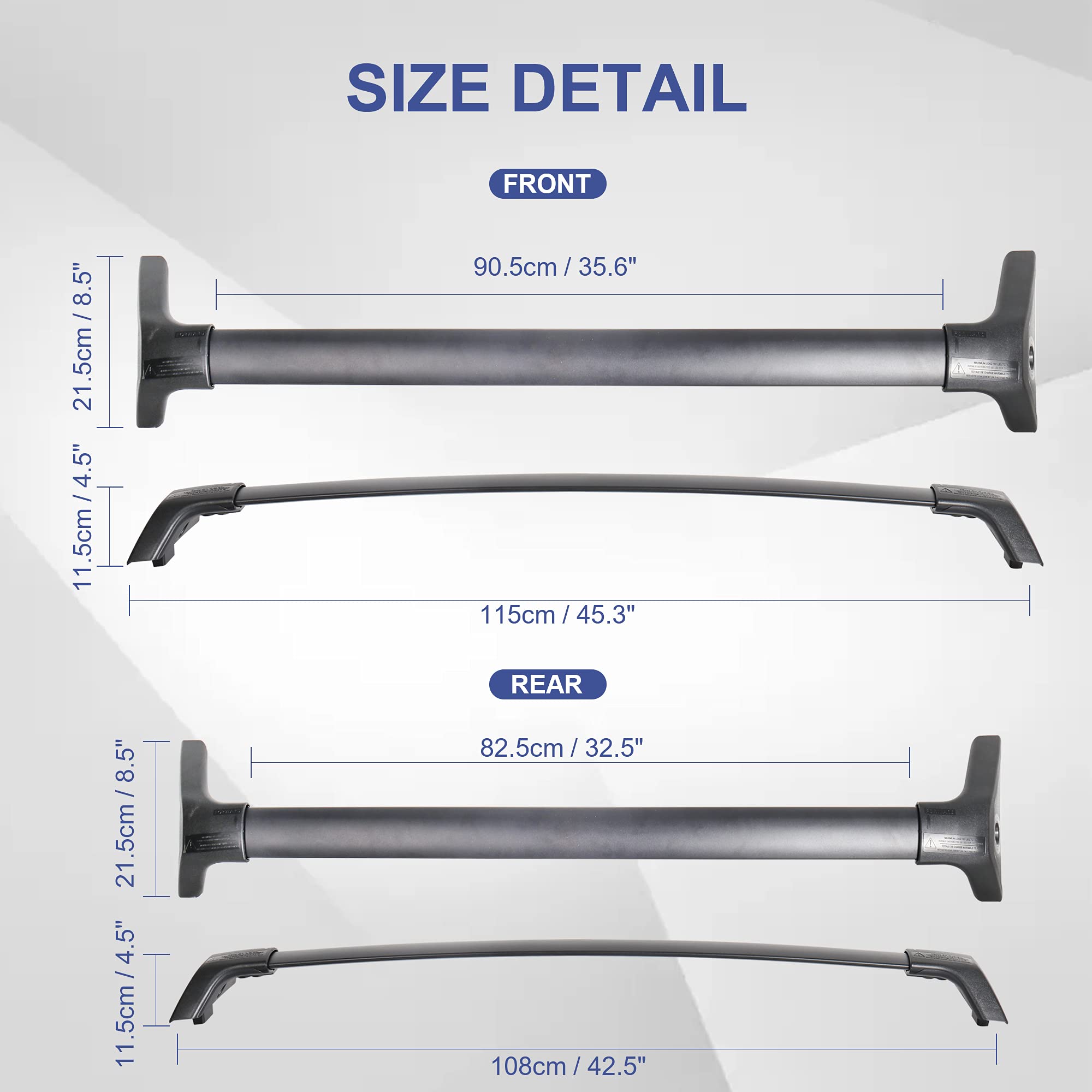 MOSTPLUS Roof Rack Cross Bar Rail Compatible with 2019 2020 2021 Toyota