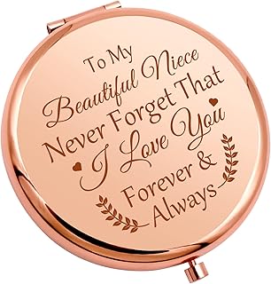 To My Niece Compact Mirror Inspirational Gift Niece Gifts from Aunt Uncle I Love You Gifts for Girls Kids Birthday Gift Ideas Graduation Gifts for Her Travel Makeup Mirror Wedding Gifts from Auntie