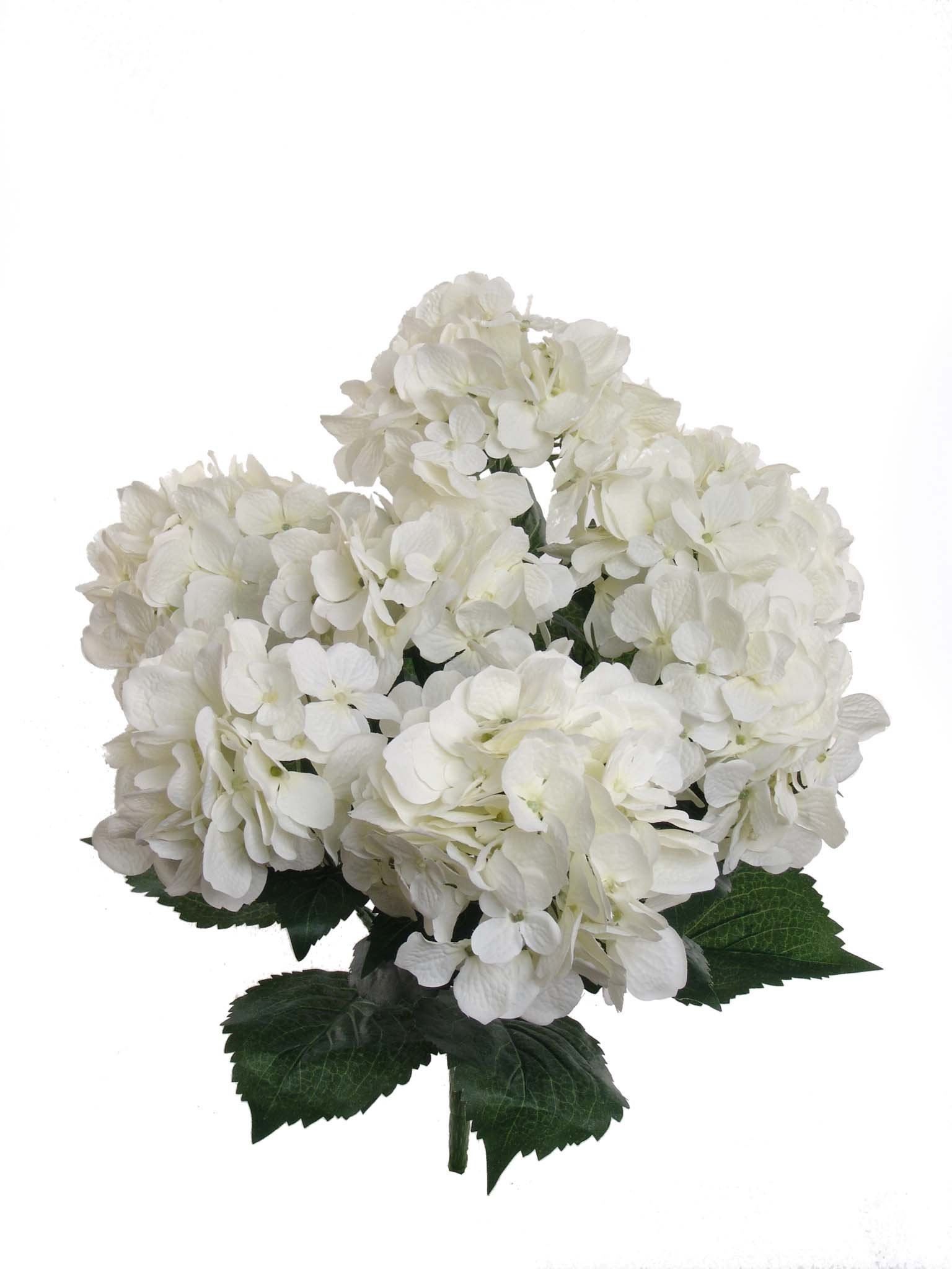 Larksilk Hydrangea Artificial Flowers - Faux Hydrangea Flowers - Home Decor, Easter Decorations, Spring Decor - Floral Centerpieces for Tables - 20" Floral Stems, White, 6 Pieces