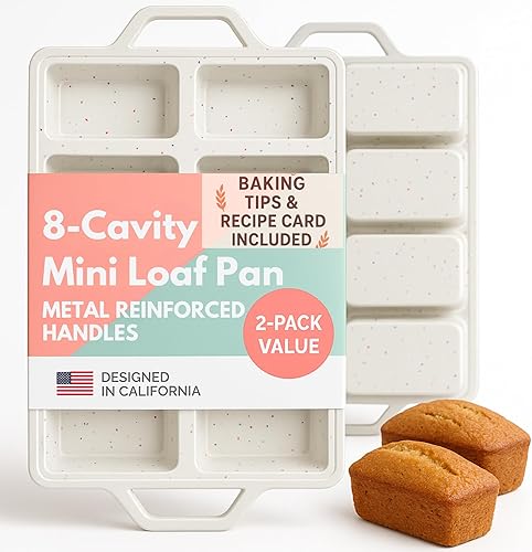 Miniatura 8 de Paquete de 1 mini molde de silicona para magdalenas, 24 tazas, antiadherentes de silicona para hornear con asas reforzadas con metal, bandeja para