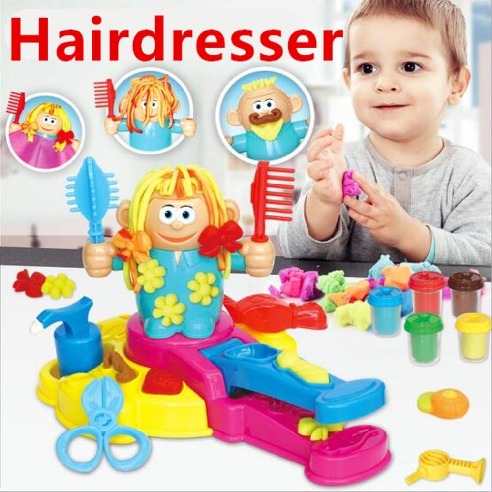 New Fashion Hairdresser Colour Clay Toys. Girl's Favor DIY Playdough Molding. Hair Grow/Design/Cut/Comb Plasticine and Tool Kit. Environmental Modeling Clay Color Dough. Educational Creative Play Set
