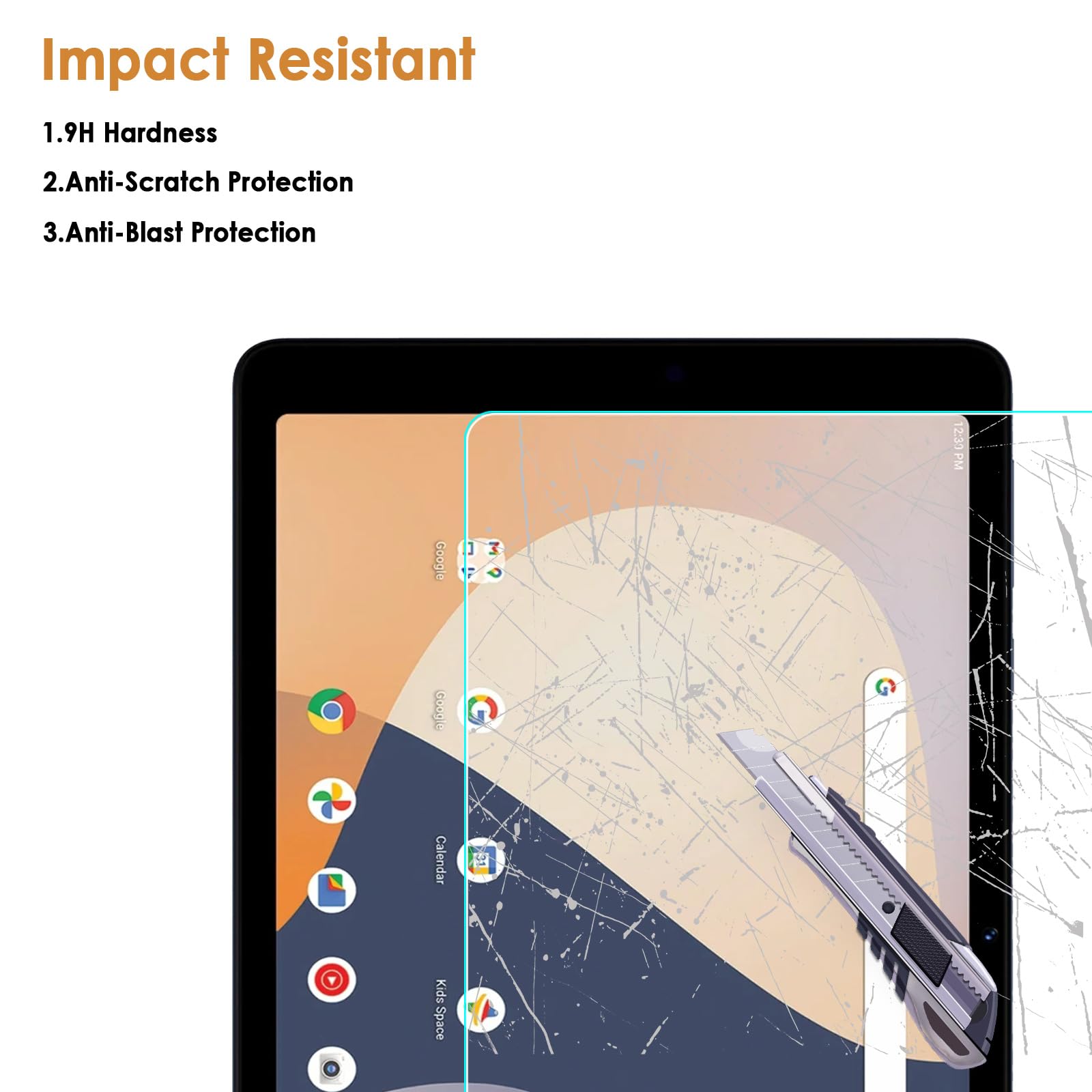 Paquete de 2 protectores de pantalla compatibles con la tableta Onn Gen4 de 10.1 pulgadas (modelo 2024), película de vidrio templado, antiarañazos, dureza 9H, fácil instalación 5