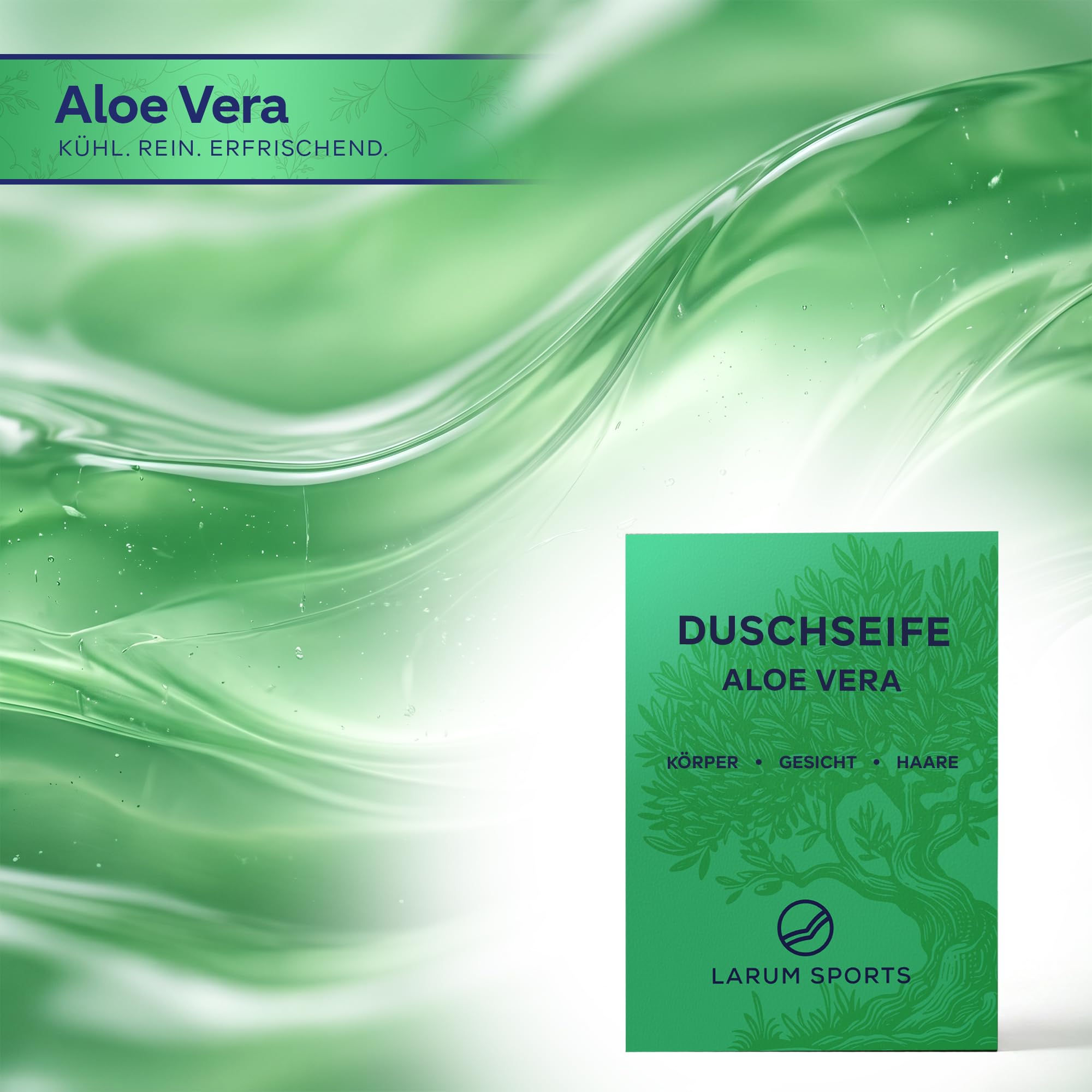 larum sports feste Duschseife Frauen 3 in 1, Aloe Vera, SET