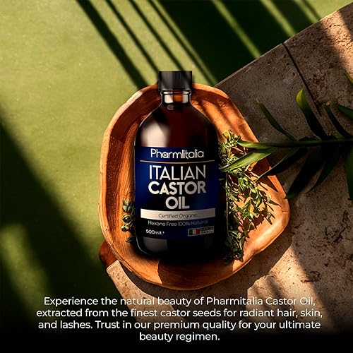 Miniatura 6 de Aceite de ricino orgánico prensado en frío orgánico sin refinar - Aceite de ricino sin hexano para rostro, cabello, pestañas, cuidado de la piel y