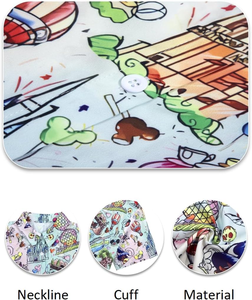 VILOVE Magical Shirt for Women Magic Hawaiian Shirts Princess Tshirt Funny Castle Graphic Family Vacation Button Up Tops - Image 5