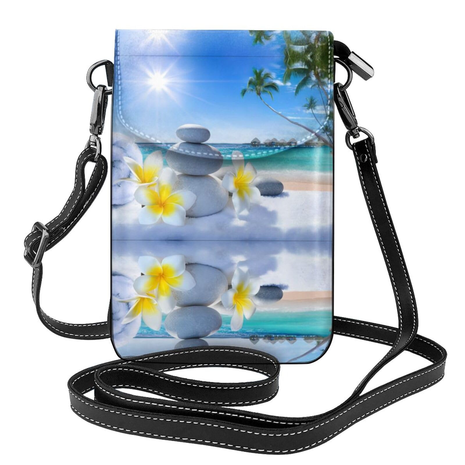 Sac à rabat en microfibre PU imprimé fleur tropicale - 7