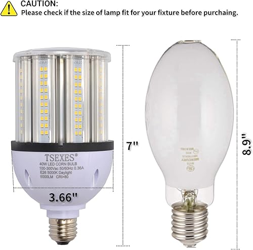Miniatura 4 de Paquete de 2 bombillas LED de maíz de 100 W con certificación UL, 14000lm 6000K luz blanca, base Mogul E39, halógeno metálico de repuesto LED HID