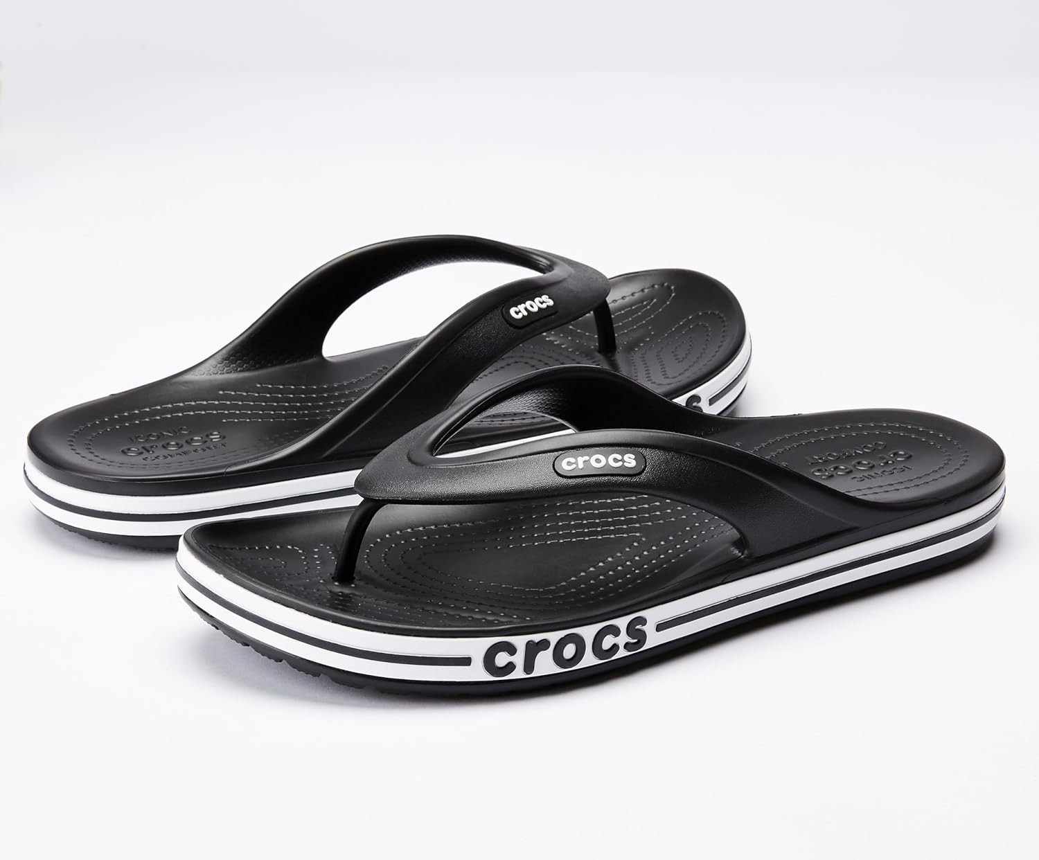 Crocs Unisex Adult sandal, BLACK/WHITE, 5 UK M/ 6 UK W (M6W8)