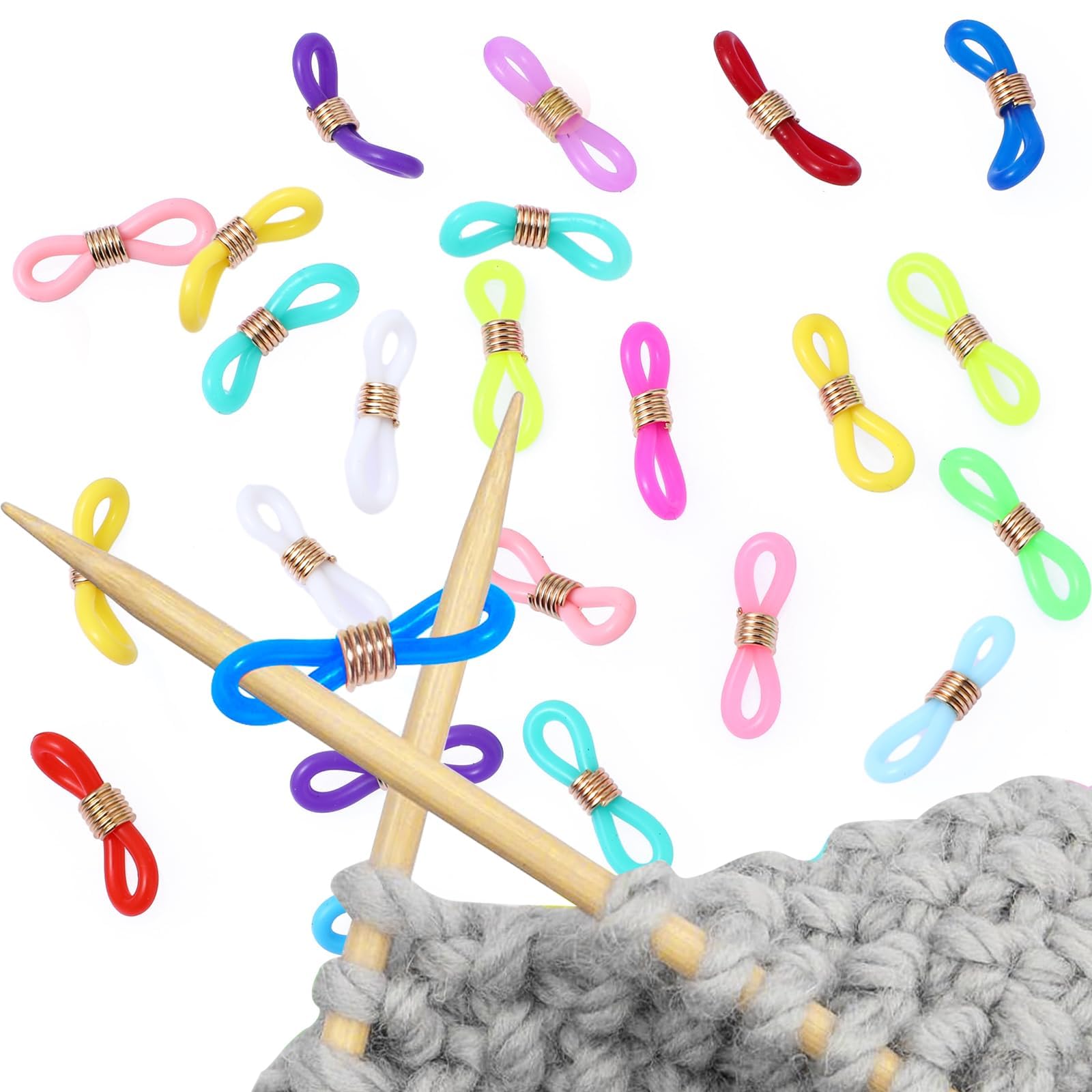 Knitting Accessories, 40PCS Knitting Needle Stoppers, Anti-Slip Rubber Stitch Huggers, Versatile Knitting Accessories for Circular/DPNs/Flexiflips Needles-image-44