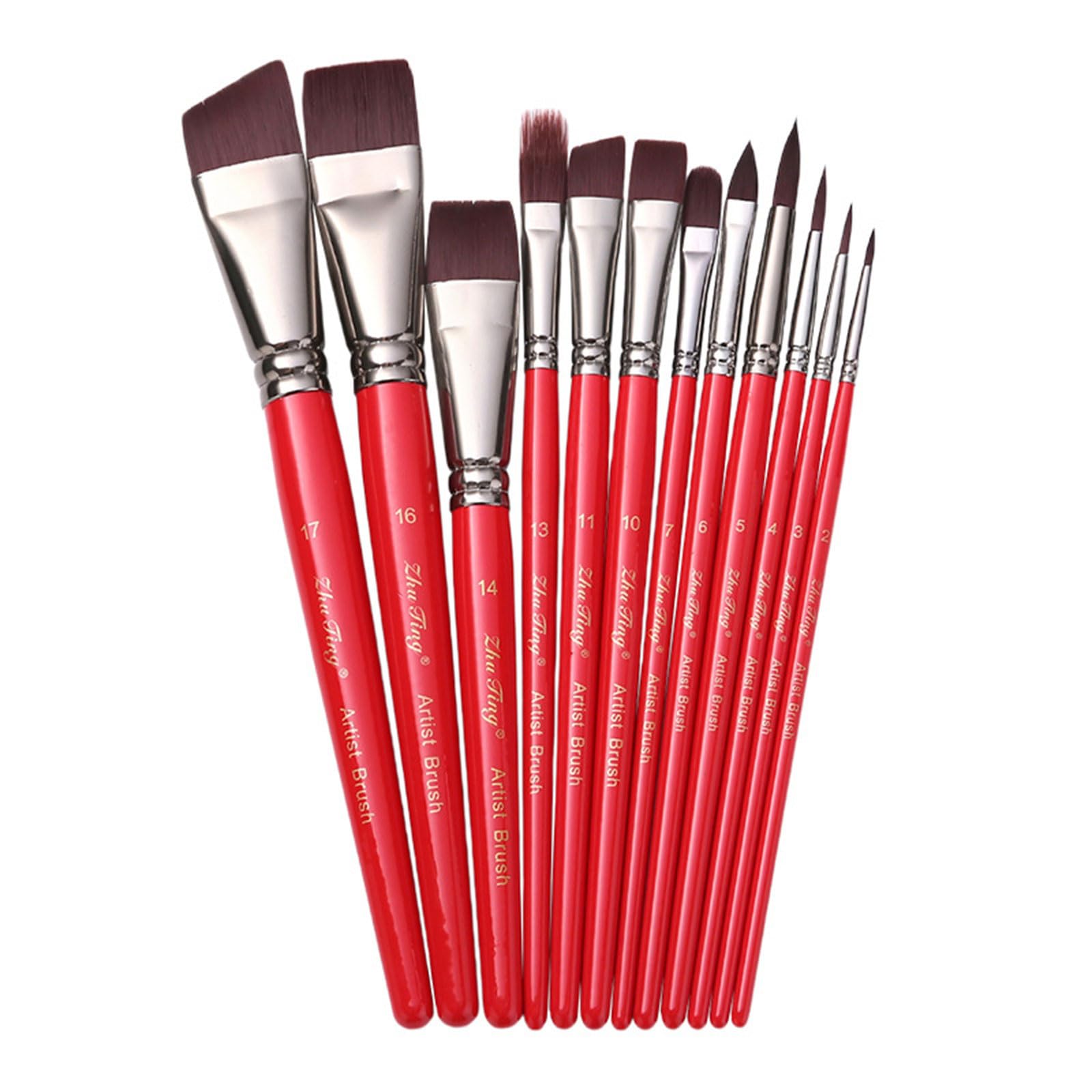 12x Human Body Painting Brushes Set Watercolor Paint Brush Nylon Hair Paint Brushes Face Brush Set