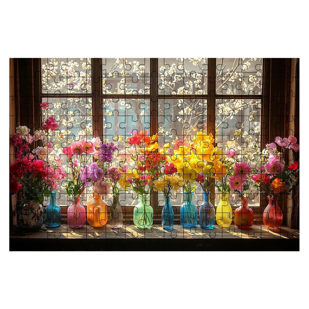 Puzzle 4000 sztuk kwiat, butelka logiczna, puzzle 4000 sztuk dla dorosłych, drewniane puzzle z pudełkiem prezentowym, puzzle dla dorosłych dla całej rodziny, oryginalne prezenty dla kobiet 141 x 87 cm