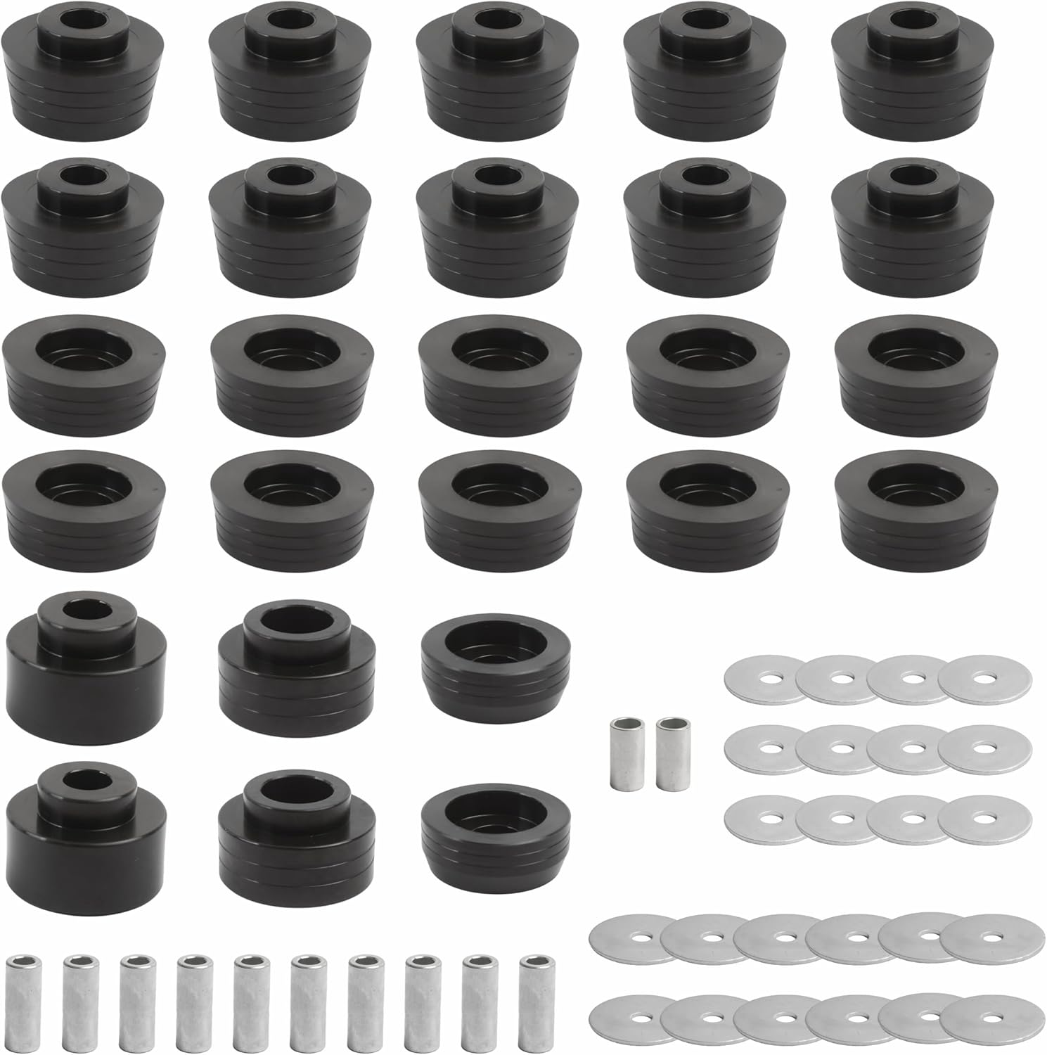 7-132 Body Mount Bushing Kit for 1978-1988 Buick Regal/Chevy Malibu, Black Polyurethane Replacement Bushings