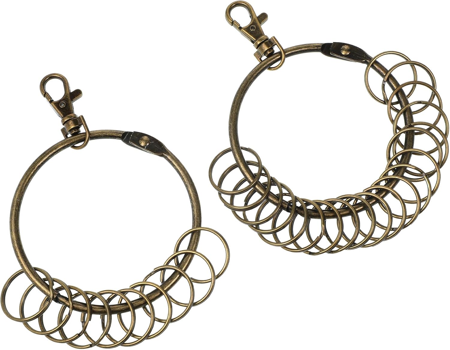 2PCS Large Key Ring Hoop, 3.3 Inch Heavy Duty Bronze Metal Key Ring