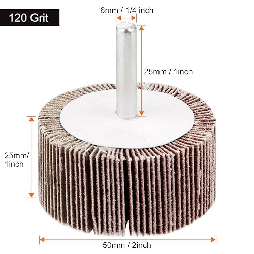 Miniatura 2 de STARVAST - Paquete de 10 ruedas de lijado, 2 ruedas de aleta montadas en vástago de 1 x 1/4 pulgadas, ruedas abrasivas de óxido de aluminio de grano