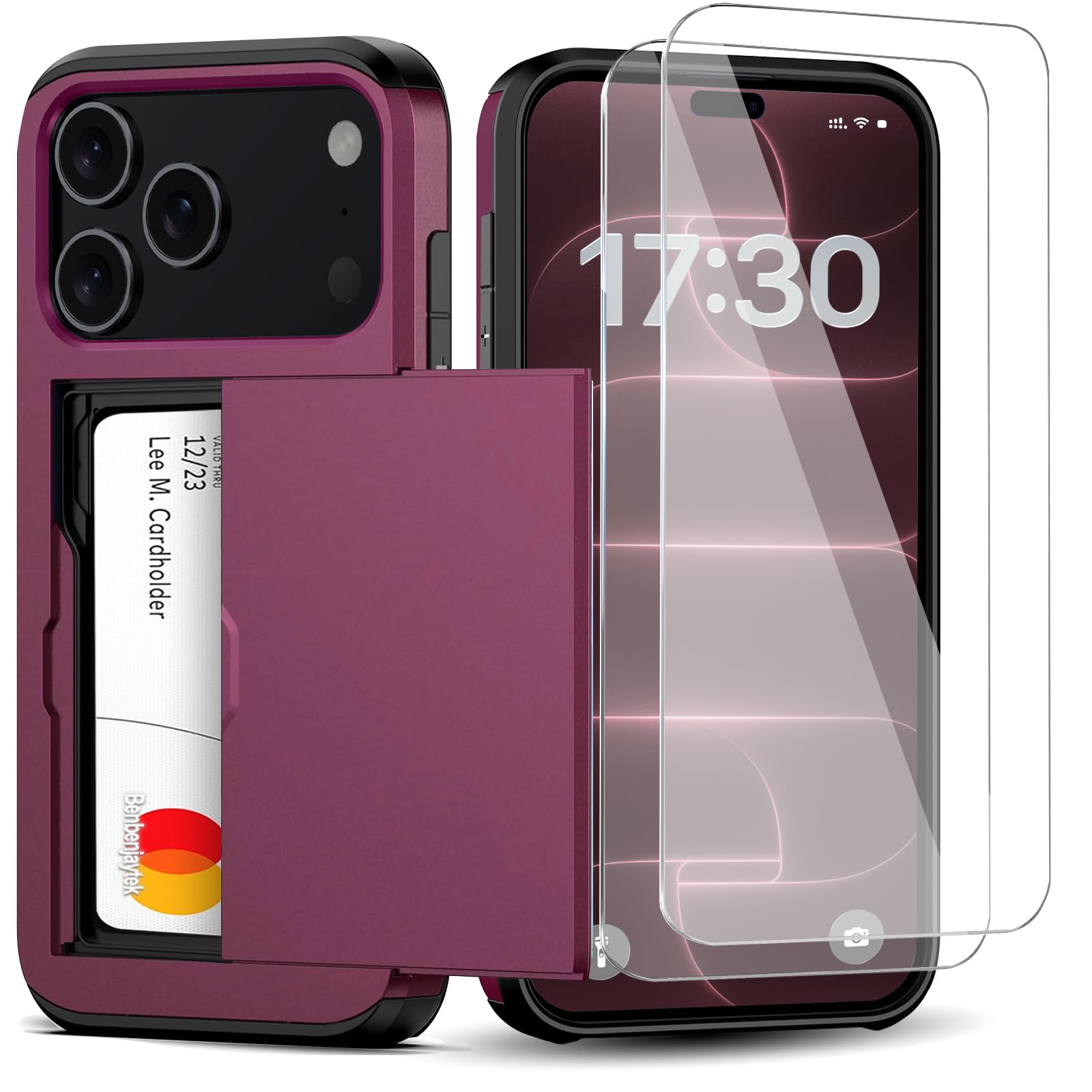 Benbenjaytek for iPhone 18 Pro & iPhone 17 Pro Wallet Case, Burgundy | Hidden Card Slot,…