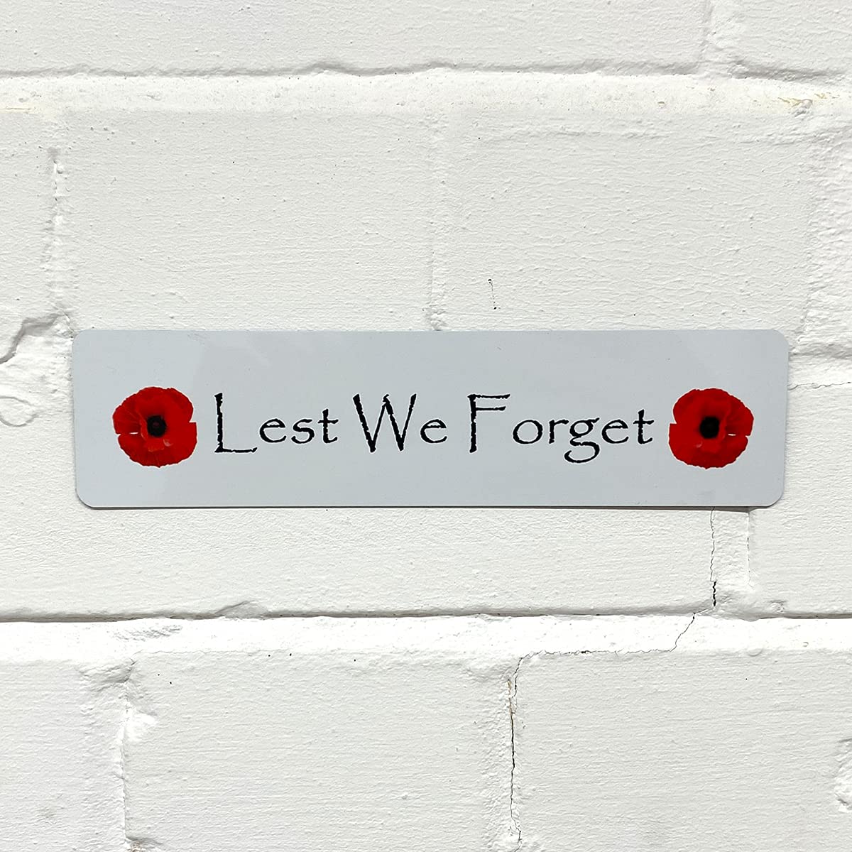 ShopQuality4U Plaque Military Poppy Lest We Forget Printed on Metal Aluminium Plaque Personalised Poppy Set, Custom Design, Flanders fields/personalised to remembrance, Custom Gift