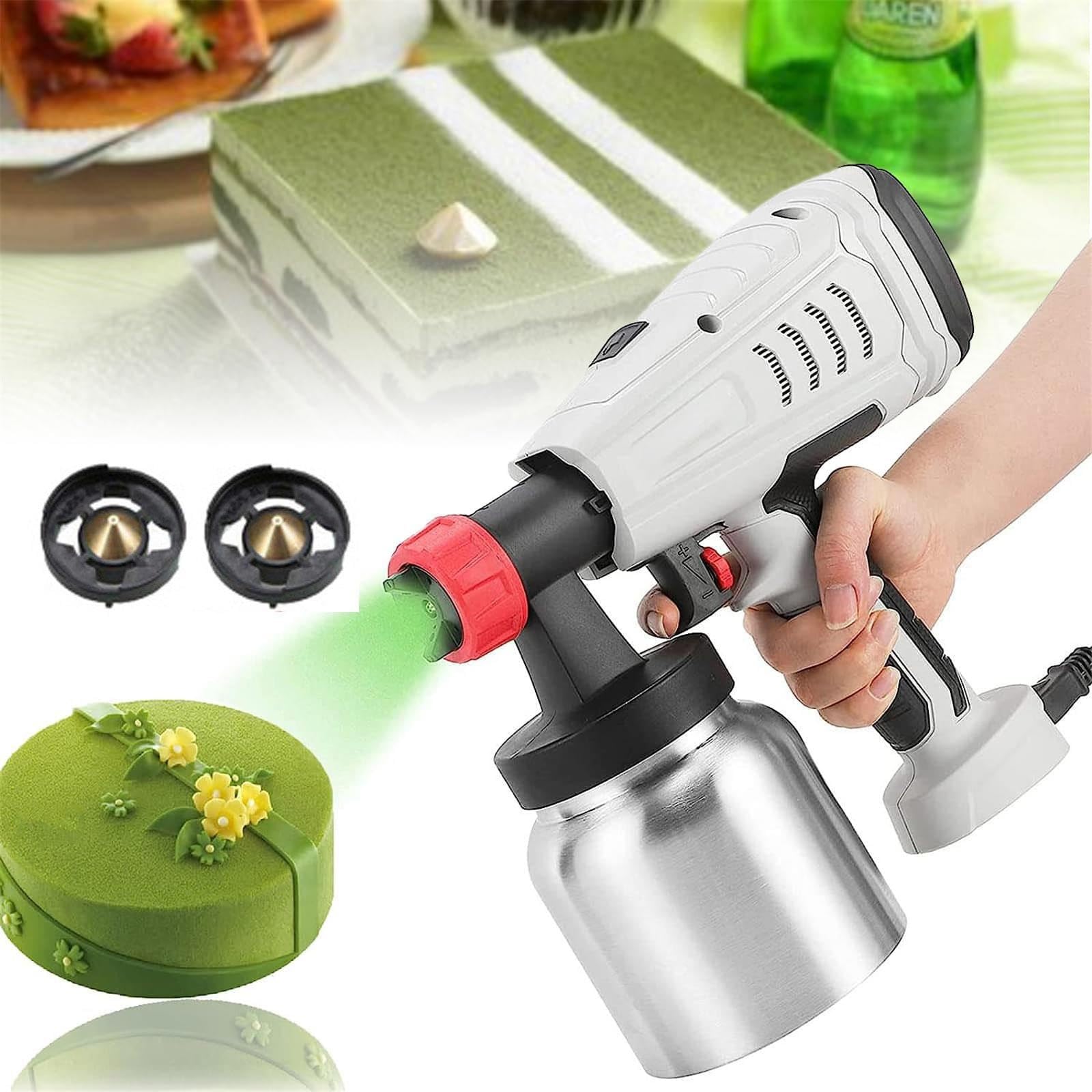 Kit de aerógrafo eléctrico para decoración de pasteles, pistola de chocolate de 800 W para efecto de terciopelo mousse y chorro de arena de manteca de cacao, 3 patrones de pulverización para estilo de