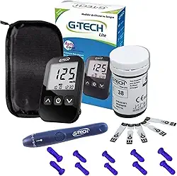 Aparelho De Medir Glicose Gtech Lite Caneta Agulhas Tiras