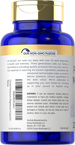 Miniatura 3 de Carlyle Suplemento de potasio y magnesio  200 unidades  Complejo sin OMG y sin gluten