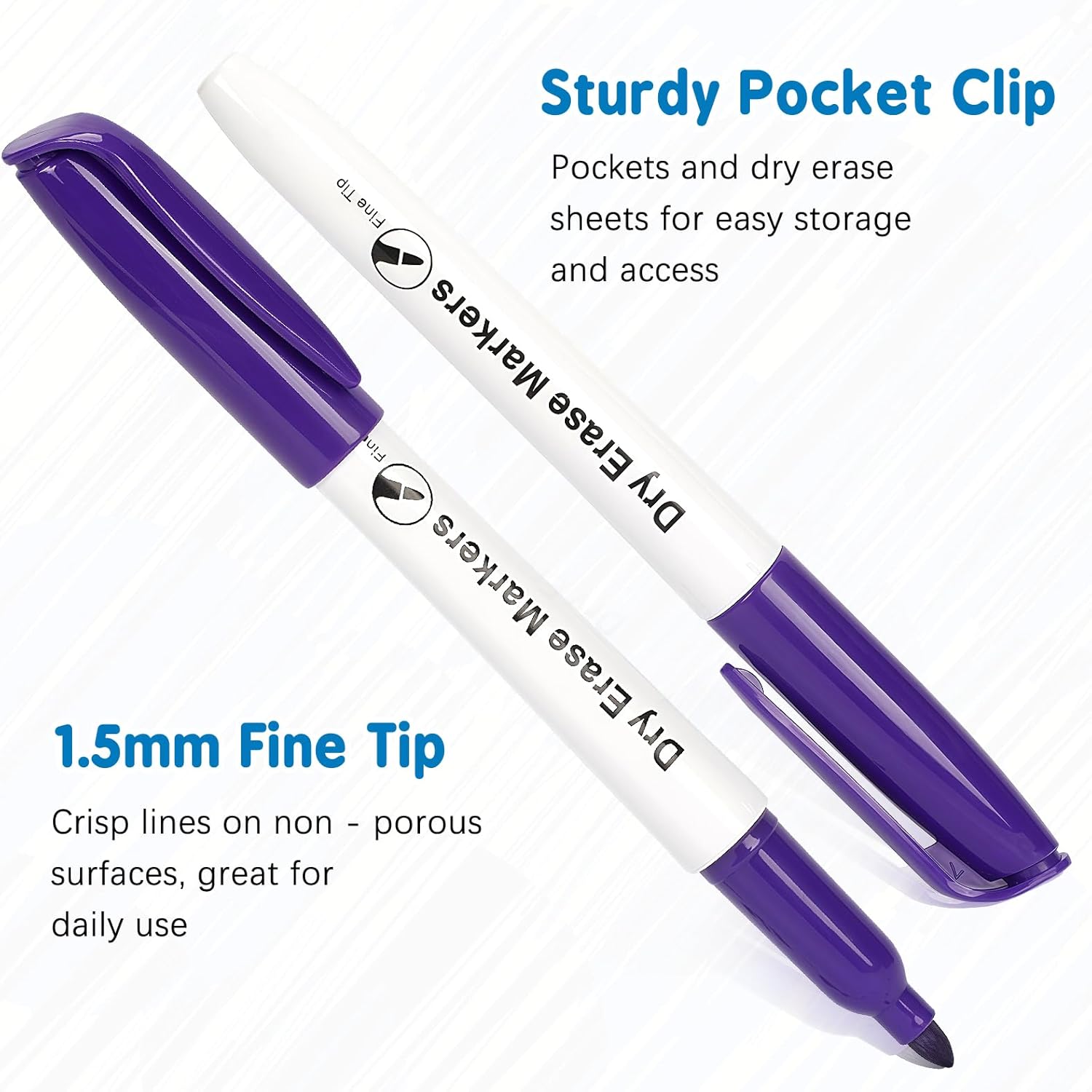 V-Opitos 144 Pack Fine Tip Dry Erase Markers - Bulk Whiteboard Erasable Markers in 12 Colors, Ideal for School Classroom Office Supplies, Non-Toxic & Easy Clean for White board