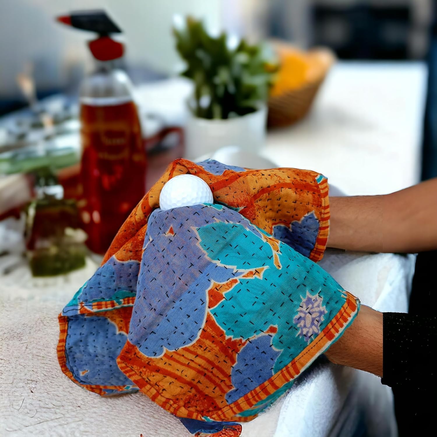 Wholesale Lot of 12 Pcs Vintage Kantha Kitchen Towels Table Decor 100% Cotton Handmade Napkins 16 X 16 Inch Peinted Home Decor Napkin Bohemian Kantha Napkins