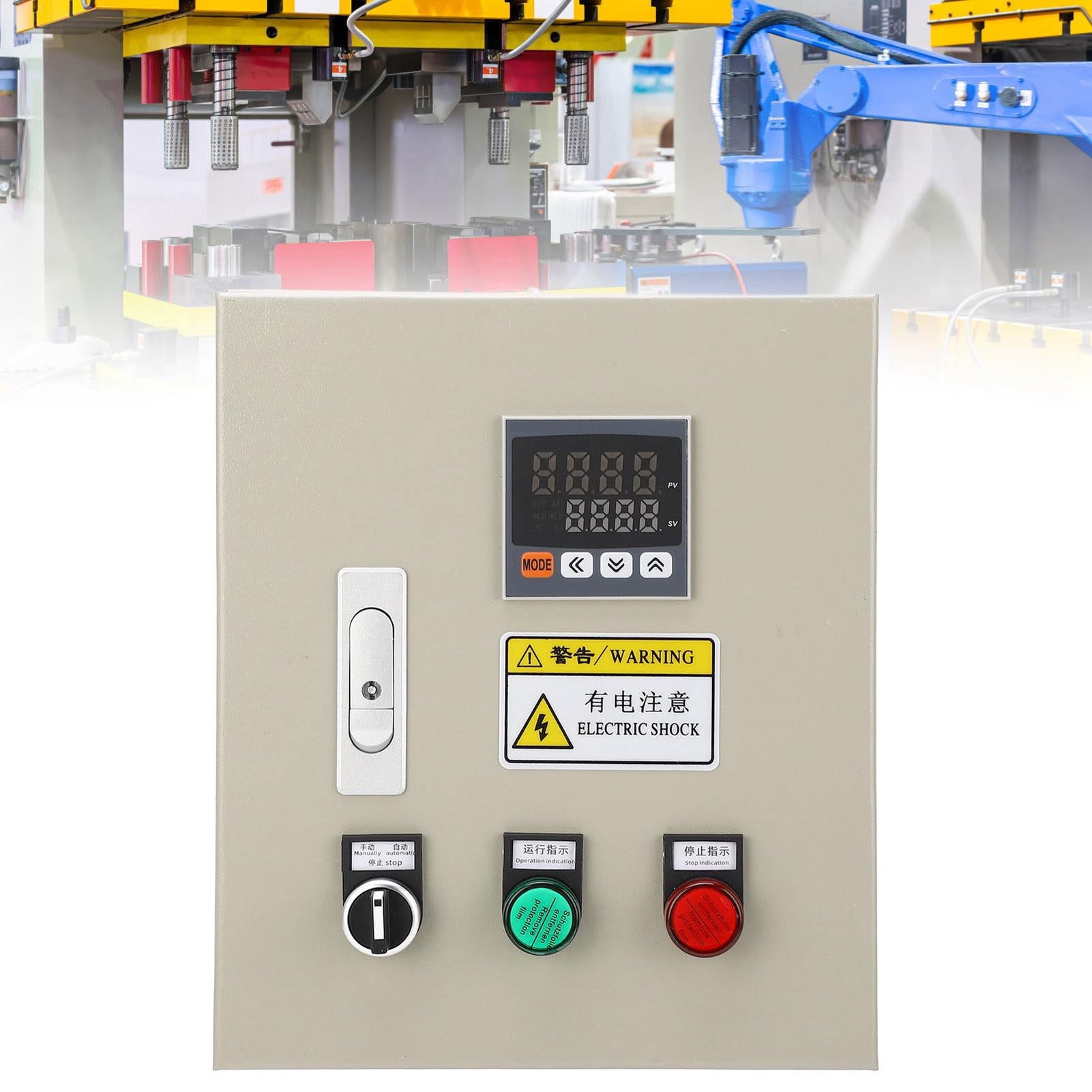 Cryfokt Controlador de Temperatura PID Termostato Inteligente Trifásico Caja de Control de Temperatura Lectura Clara para Varios Campos Material Acero Inoxidable/ABS/Cobre