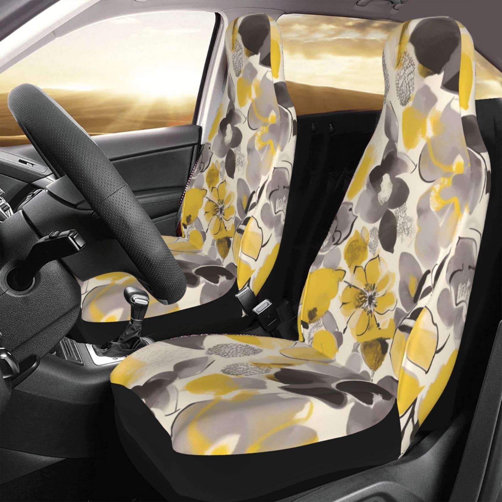 Housses de siège de voiture élastiques universelles | Lot de 2 protections lavables camion - 8