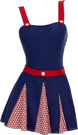 Women One Piece Swimsuits Vintage 1940s Retro Tummy Control Bathing Suit with Headband Belt