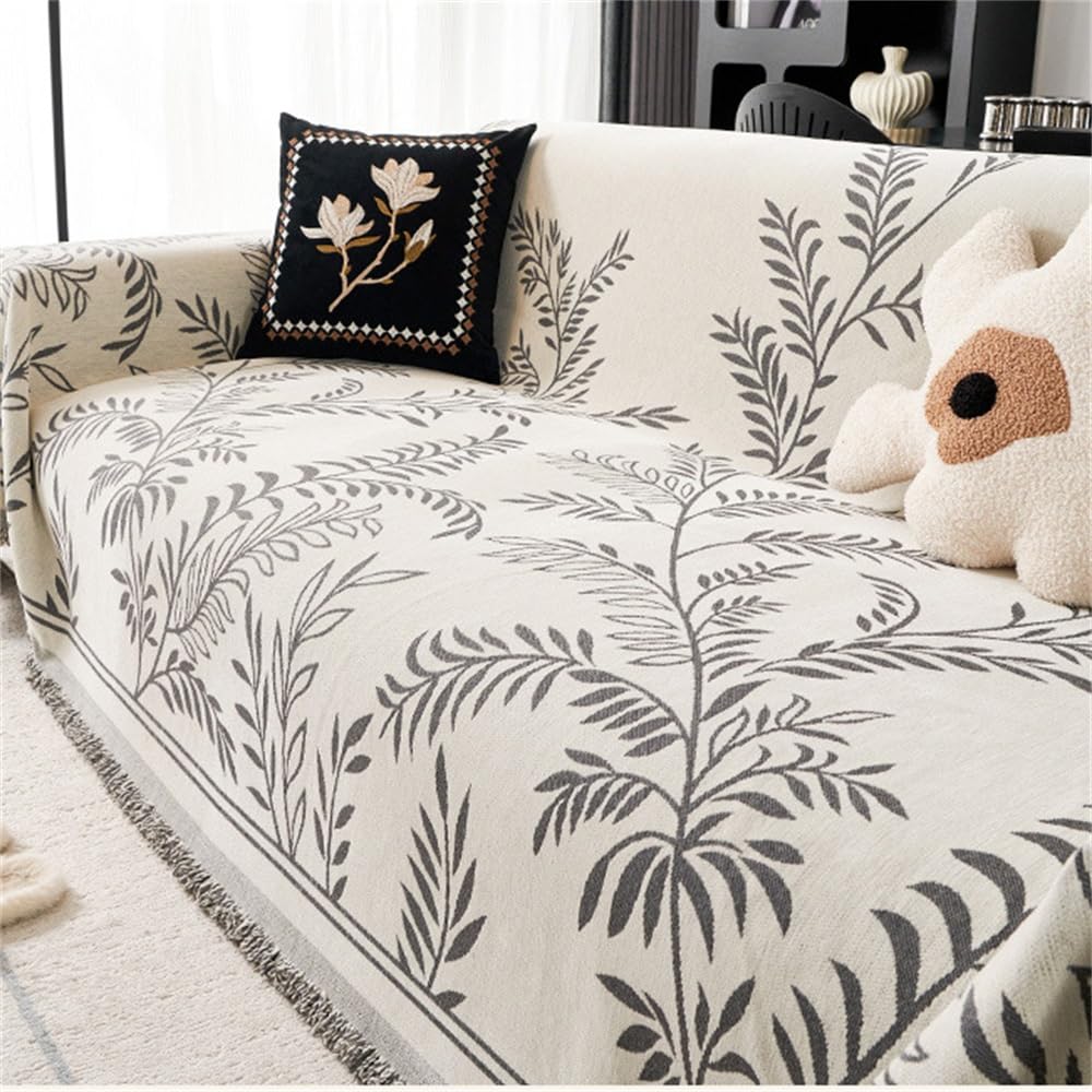 Copridivano Boho In Ciniglia Reversibile – Motivo Geometrico – Adatto Ad Animali Domestici – 180x381 Cm – Nero - 4