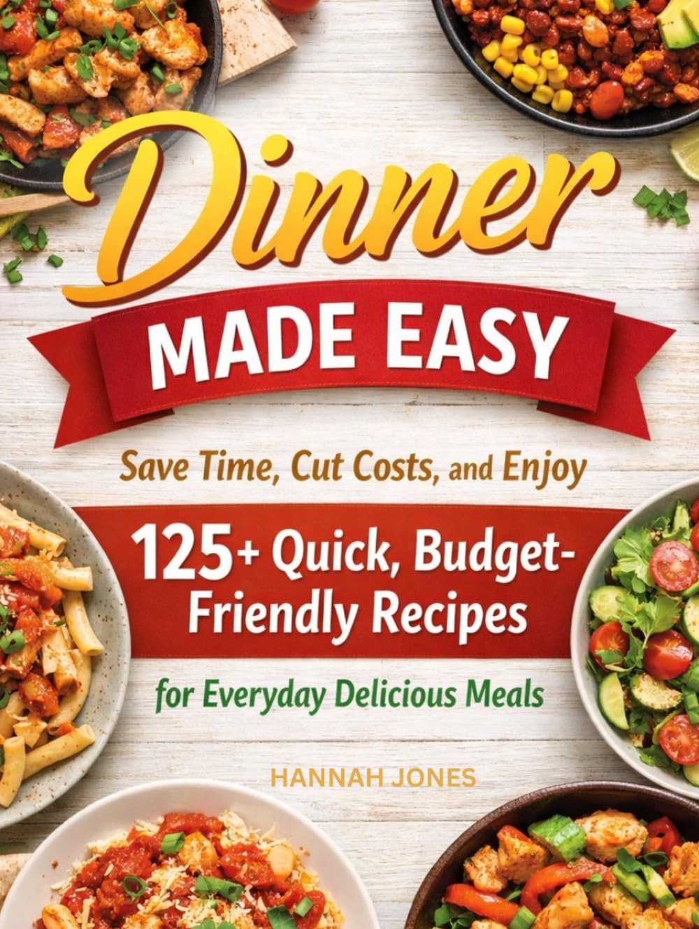 Dinner Made Easy: Save Time, Cut Costs, and Enjoy 125+ Quick, Budget-Friendly Recipes for Everyday Delicious Meals BONUS: 30-Day Budget Meal Plan