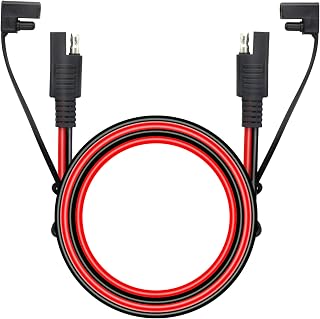 CERRXIAN 3.2FT 10AWG SAE to SAE 2 Pin Quick Disconnect Power Automotive Extension Cable with Cap for Solar Panels Battrey(Black,1m)