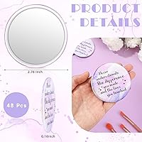 Vista 2 de Tradder 48 piezas de espejo compacto inspirador de 2.76 pulgadas, regalo de agradecimiento a los empleados de quinceañera, regalo redondo