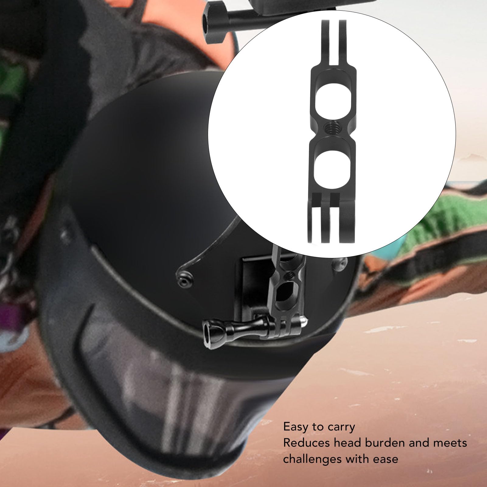 Akozon Aluminum Alloy Helmet Extension Arm 100mm Length Threaded Hole Helmet Pole for Insta 360 GO 2 X2 R X