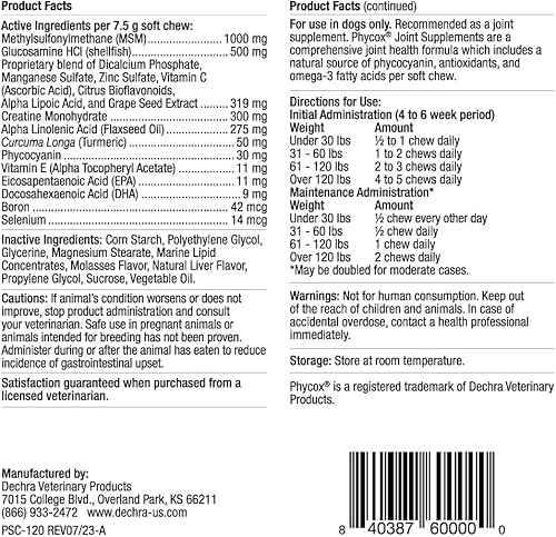 Miniatura 3 de Soporte para articulaciones caninas, 120 masticables suaves