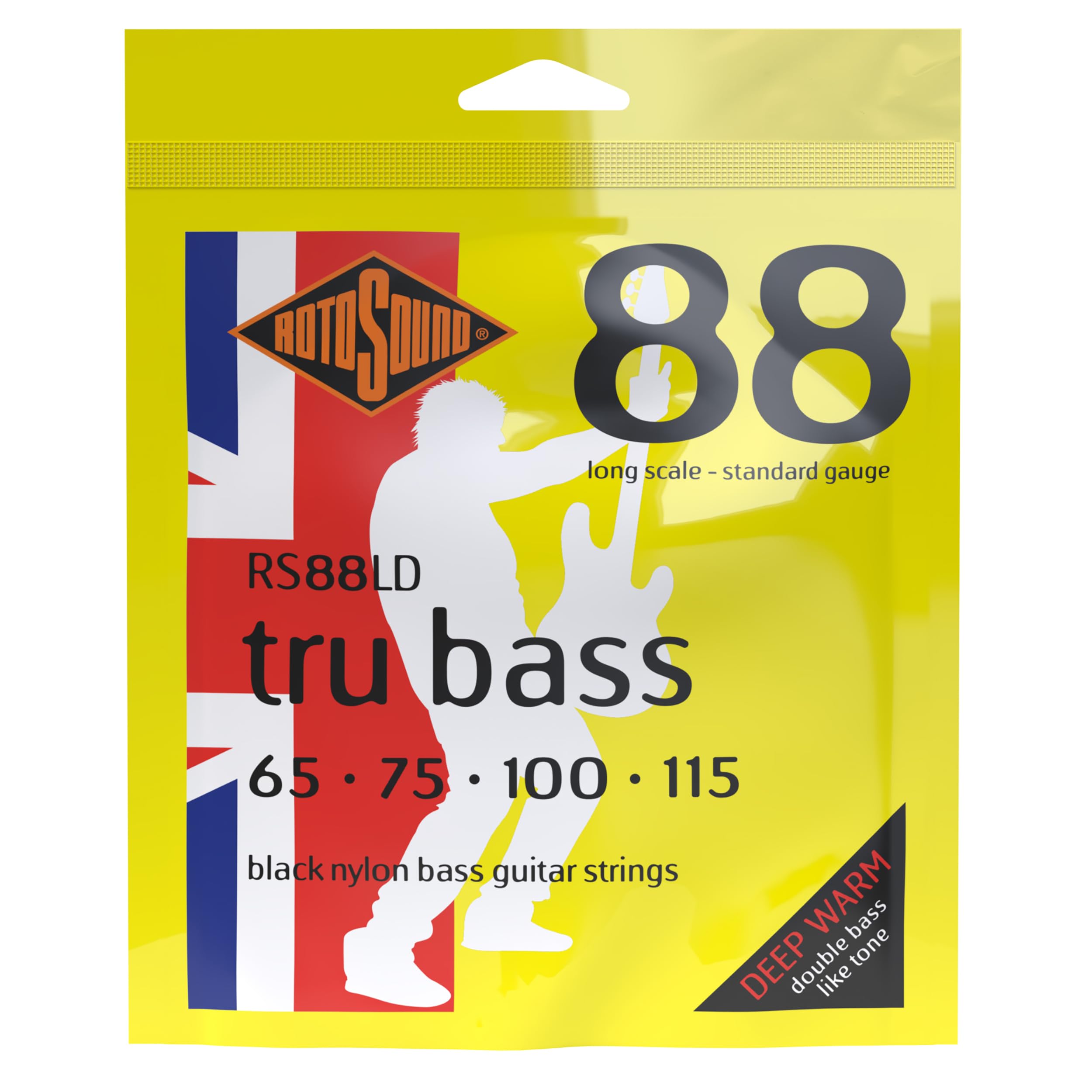 Rotosound RS88LD Black Nylon Flatwound Bass Guitar Strings (65 75 100 115)