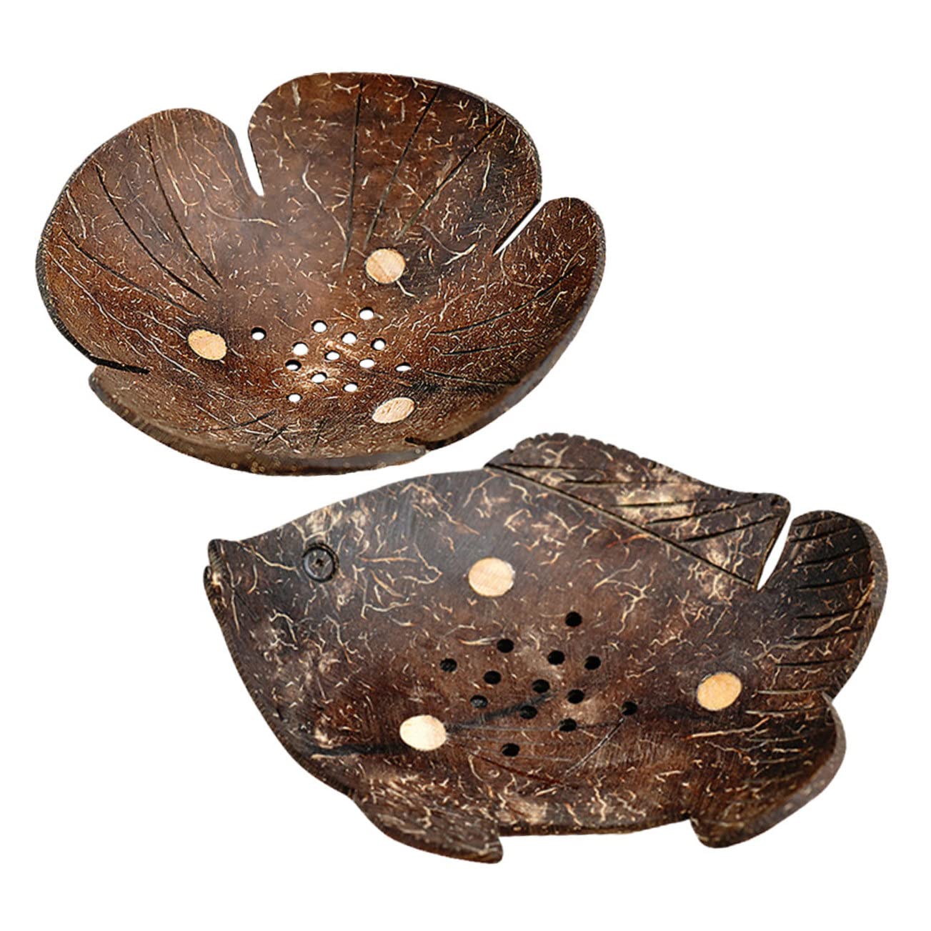 Cabilock 3 Sätze Coconut Shell Seifenhalter Kreative Badezimmer Seifenschale Haustier Futternapf Abflussdesign Langlebig Einfache Handhabung Für Haustiere 2 Stück * 3